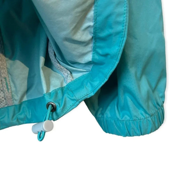 Columbia Turquoise Cinched  Waist Windbreaker - Picture 7 of 10